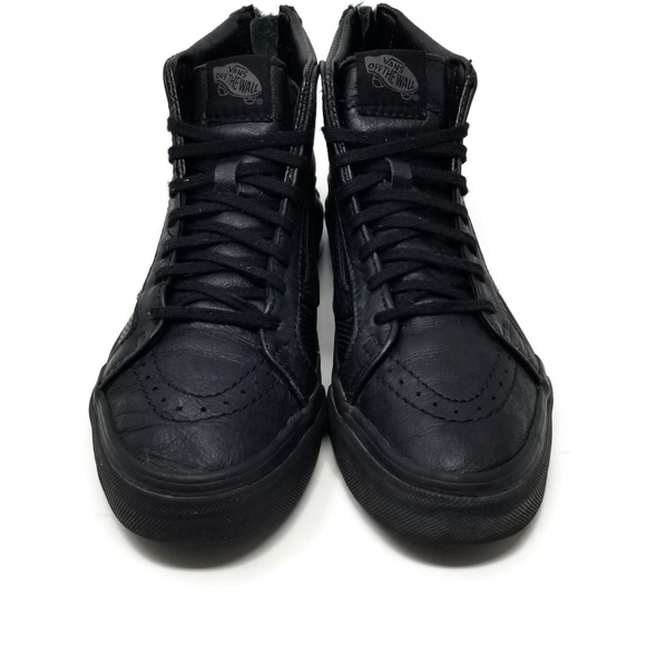 Vans SK8 Hi Slim Zip Perf Leather W7 M5.5 Black - Picture 3 of 9